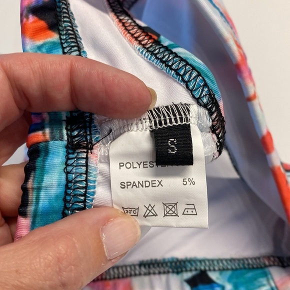 White and green Miami Beach Floral Tropical Sports bra size small NWT - Picture 6 of 9